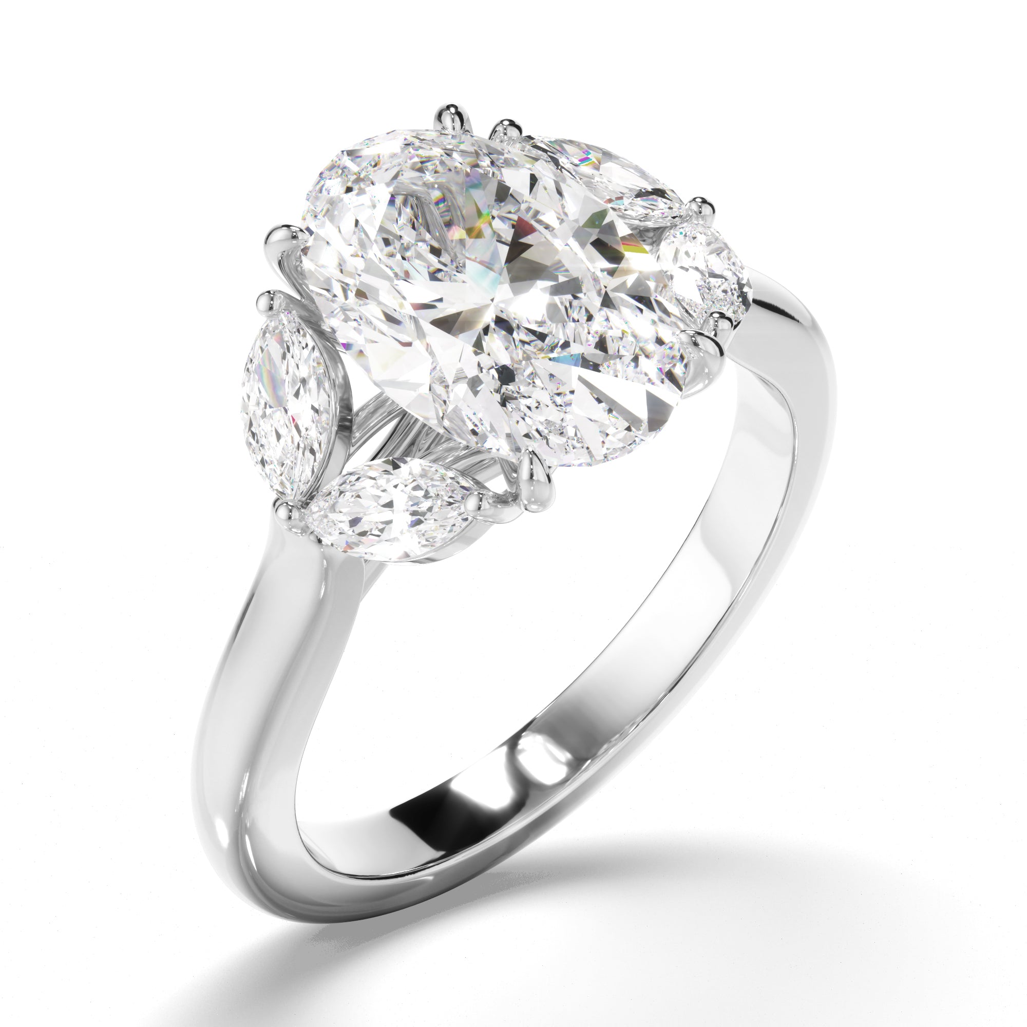 Valenne - Oval Cut Diamond Five Stone Engagement Ring