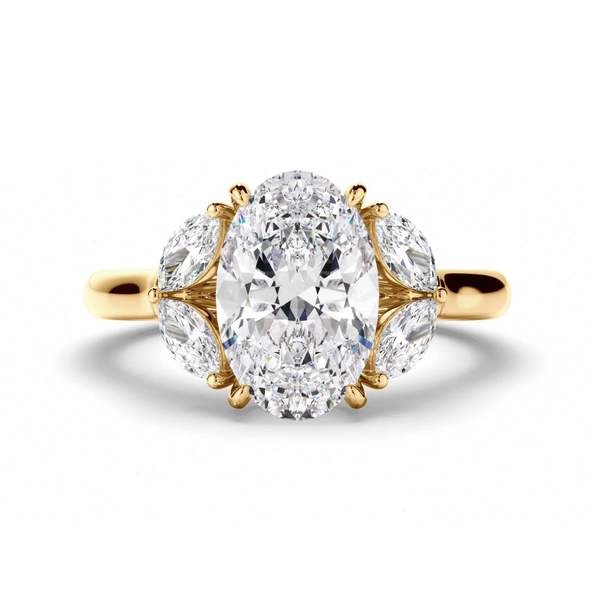 Valenne - Oval Cut Diamond Five Stone Engagement Ring