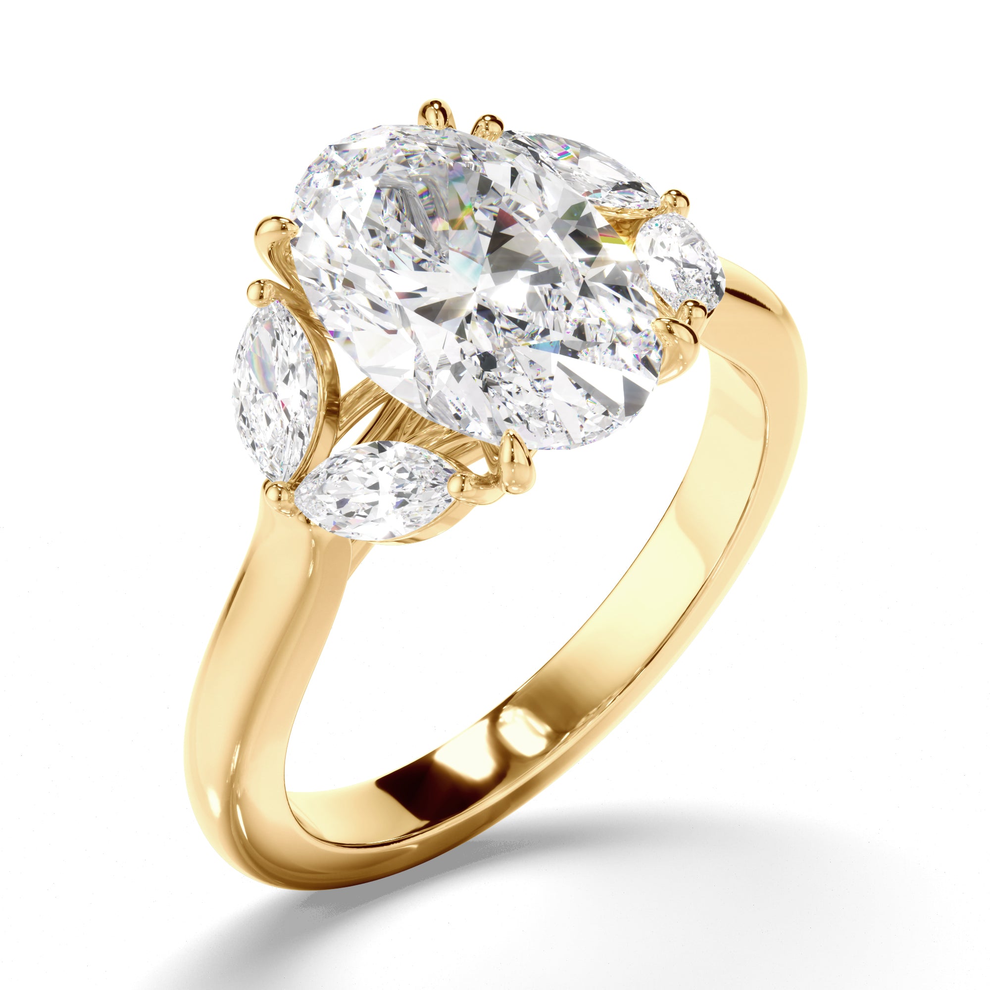 Valenne - Oval Cut Diamond Five Stone Engagement Ring