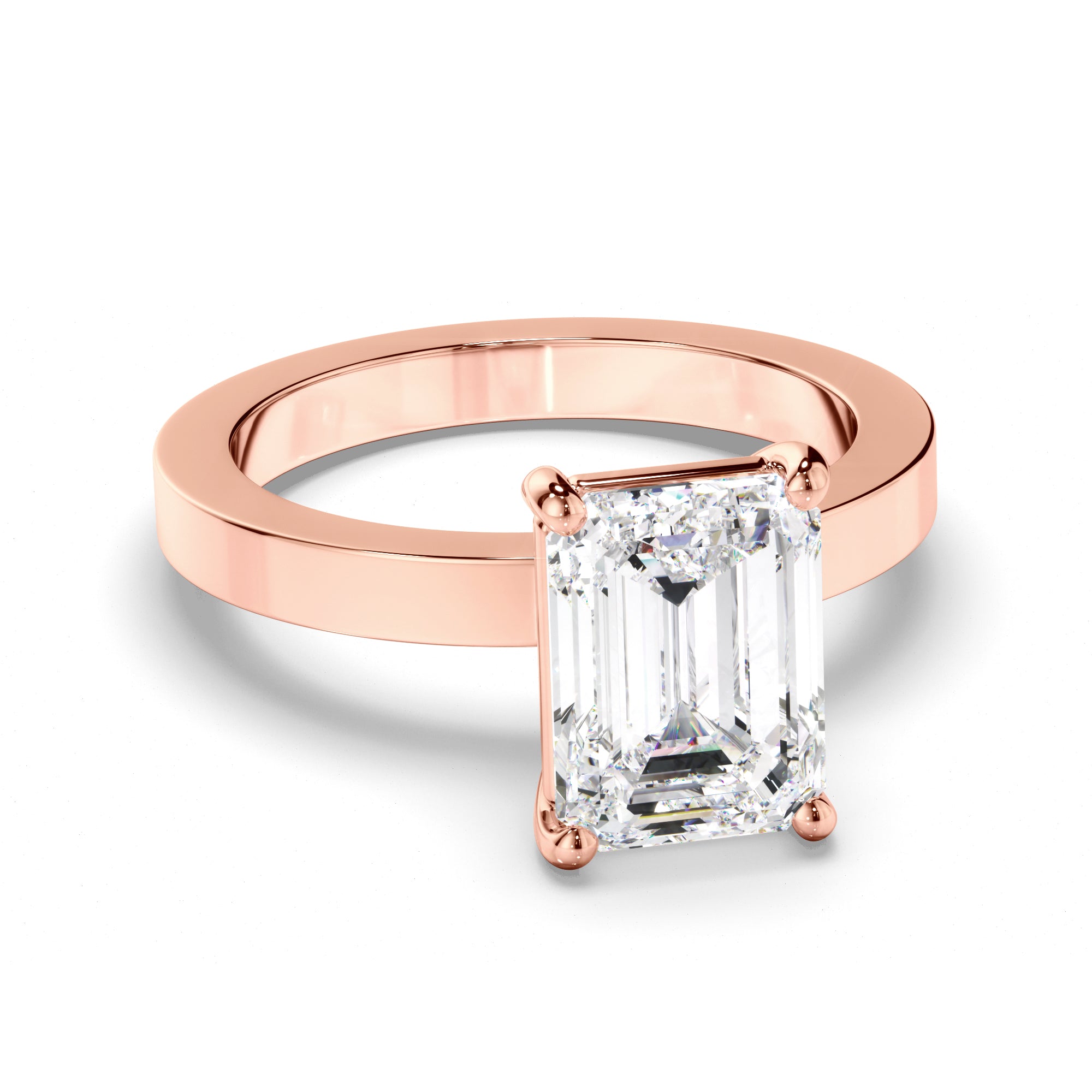 Esme - Emerald Cut Diamond Solitaire Engagement Ring