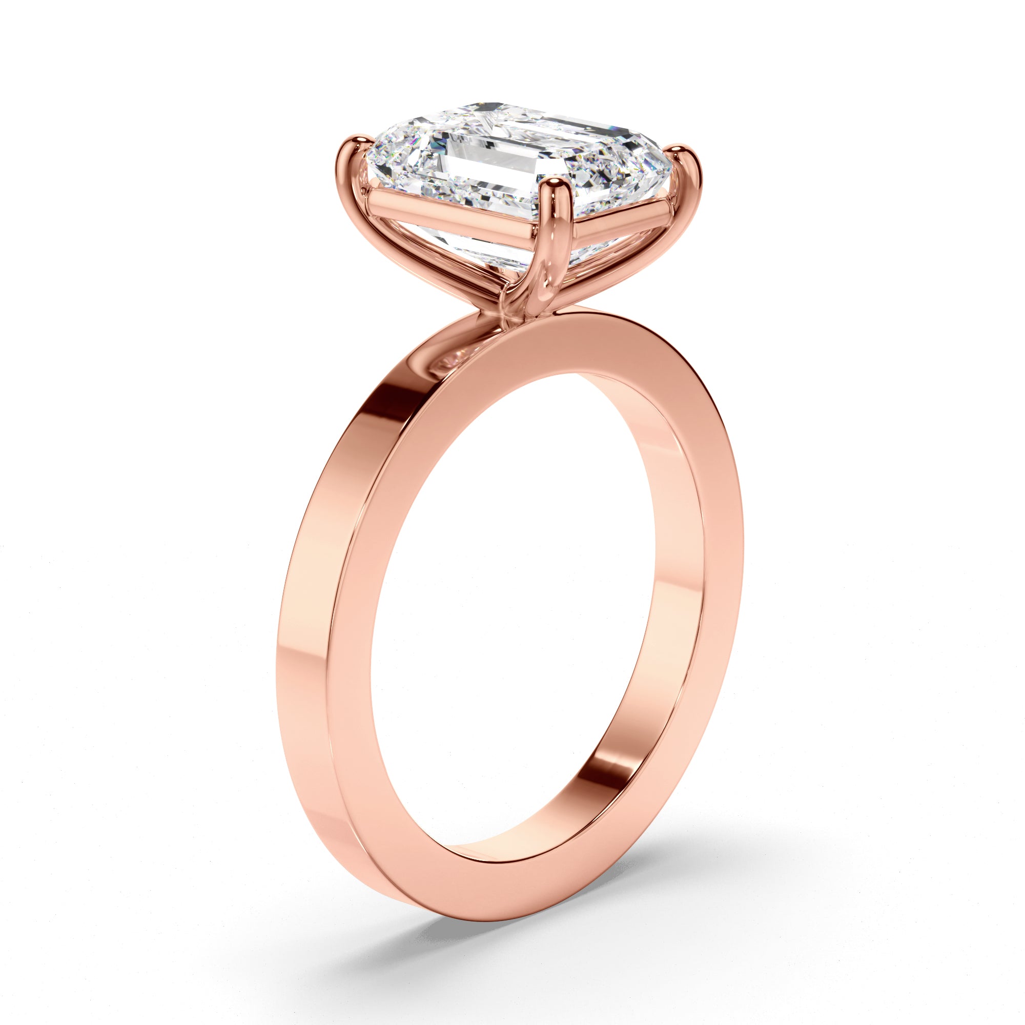 Esme - Emerald Cut Diamond Solitaire Engagement Ring