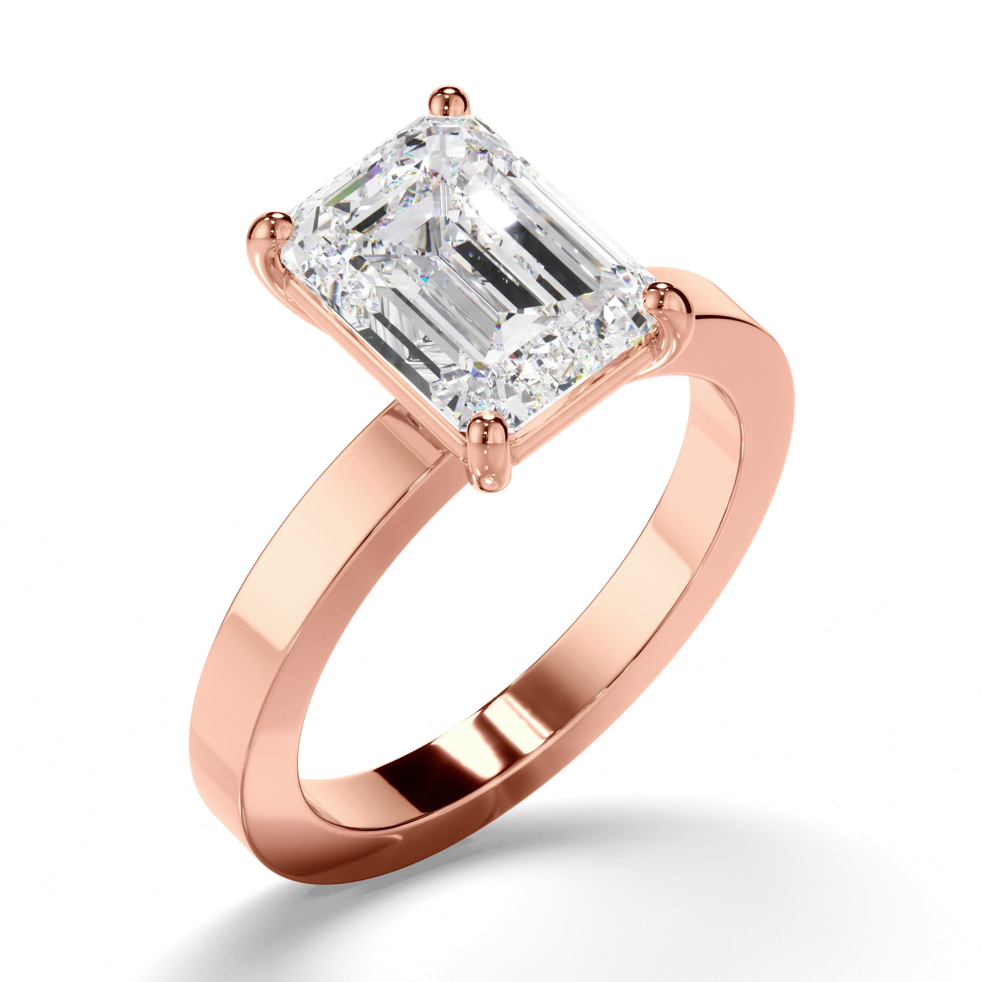 Esme - Emerald Cut Diamond Solitaire Engagement Ring