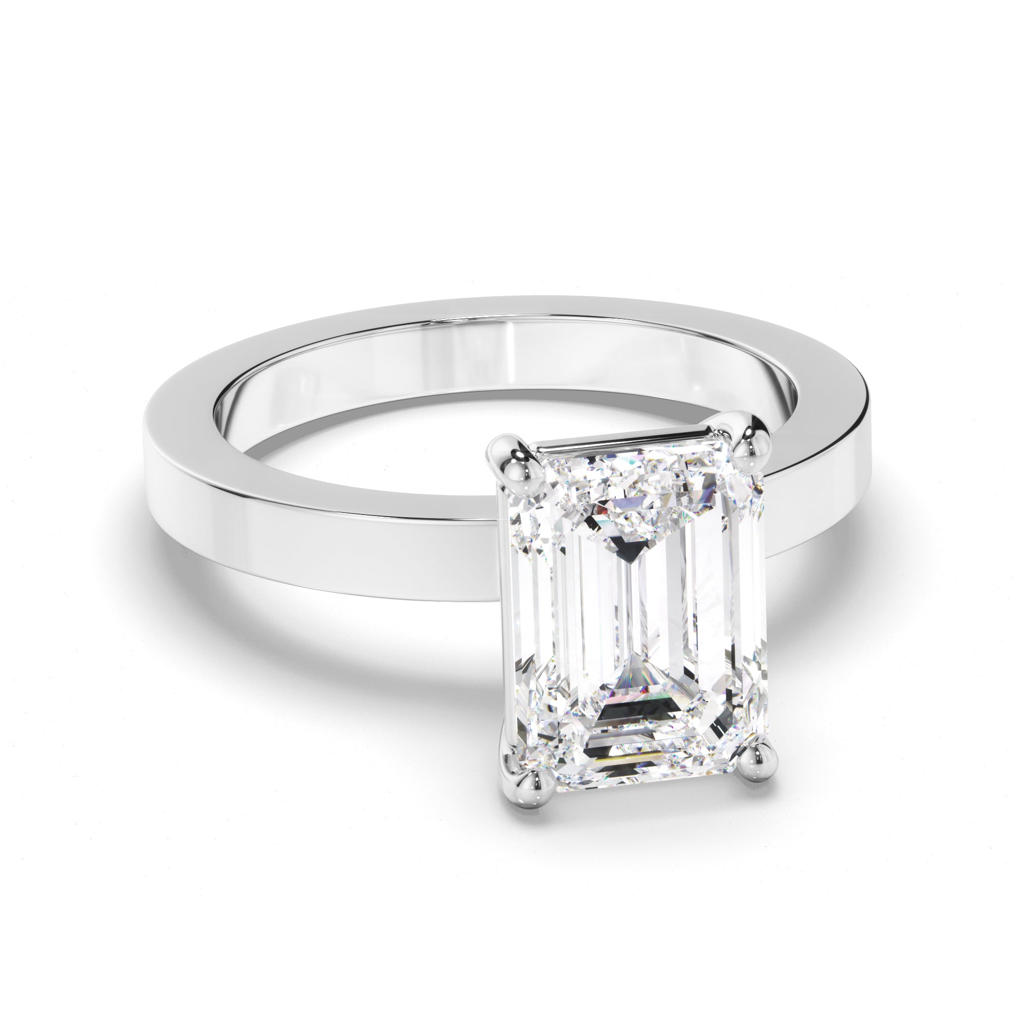 Esme - Emerald Cut Diamond Solitaire Engagement Ring