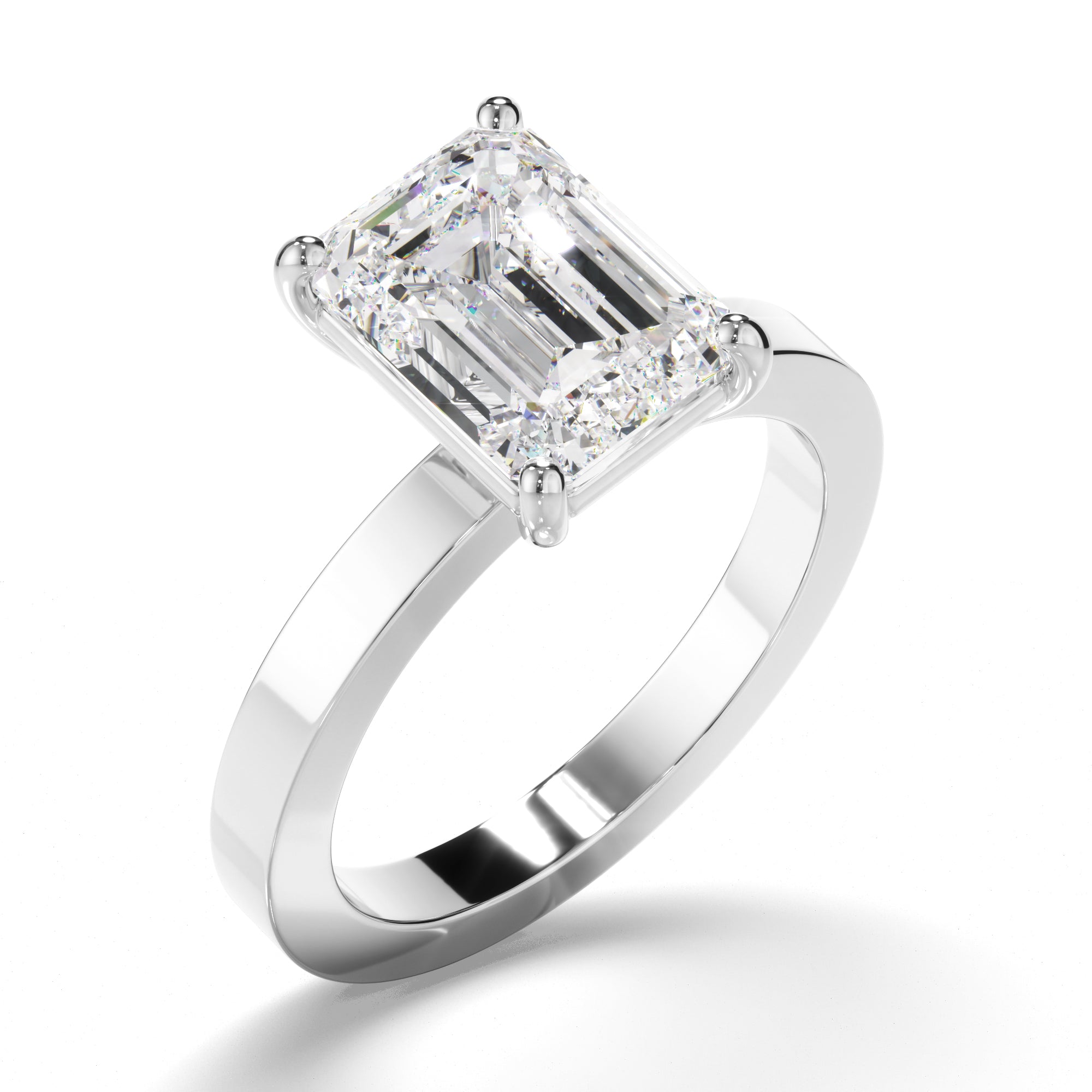 Esme - Emerald Cut Diamond Solitaire Engagement Ring