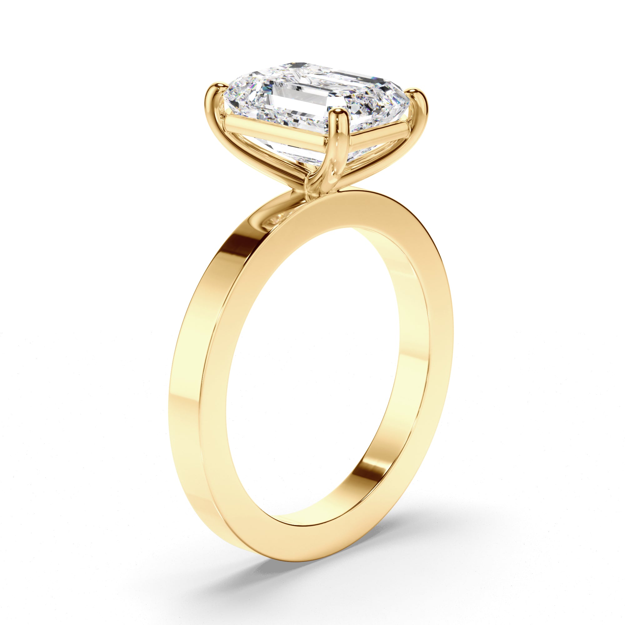 Esme - Emerald Cut Diamond Solitaire Engagement Ring