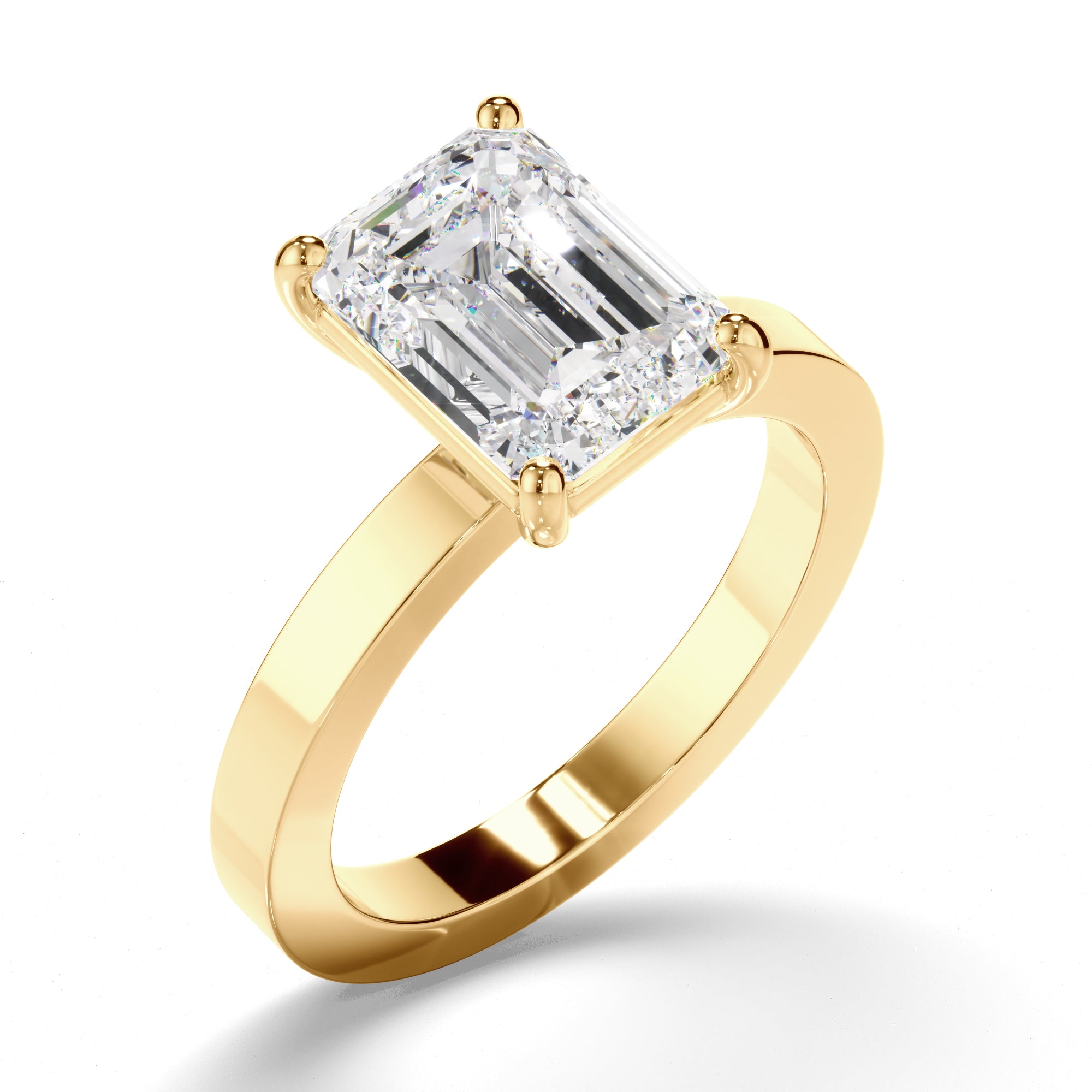 Esme - Emerald Cut Diamond Solitaire Engagement Ring