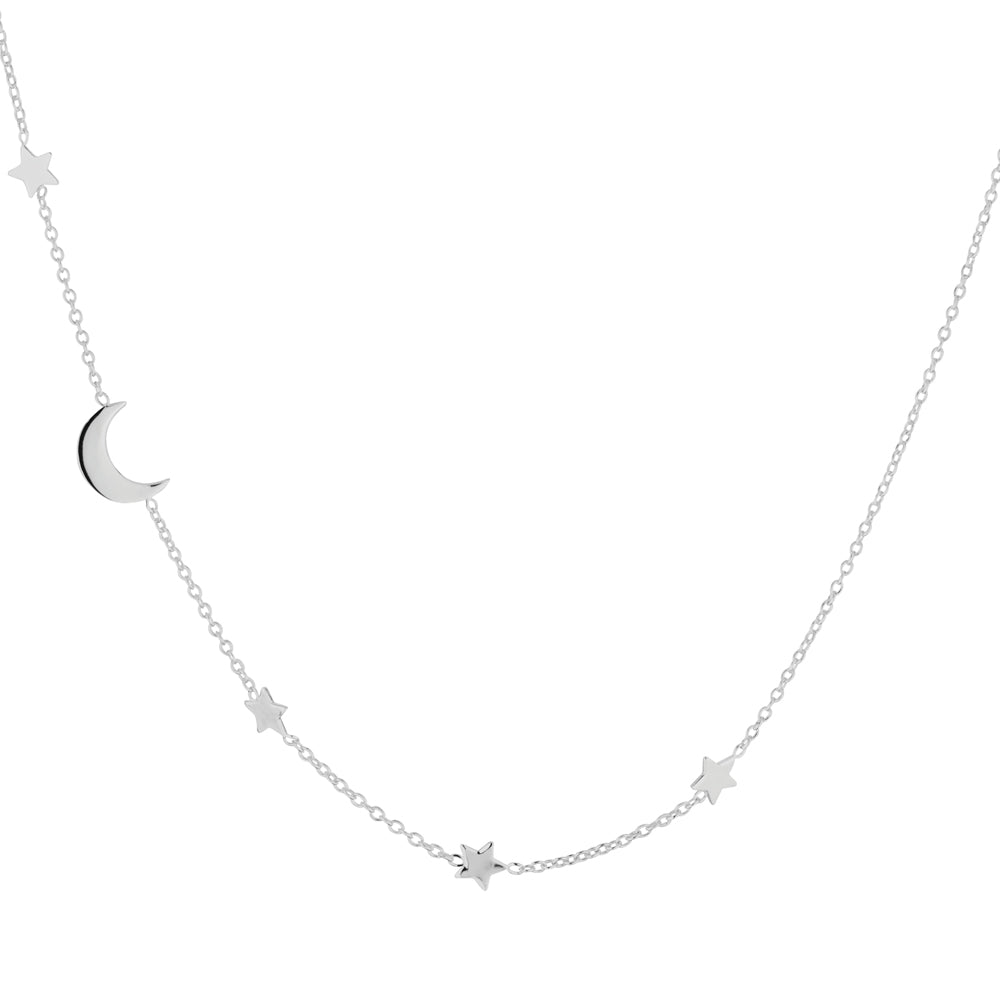 Interstellar Star and Moon Charm Necklace