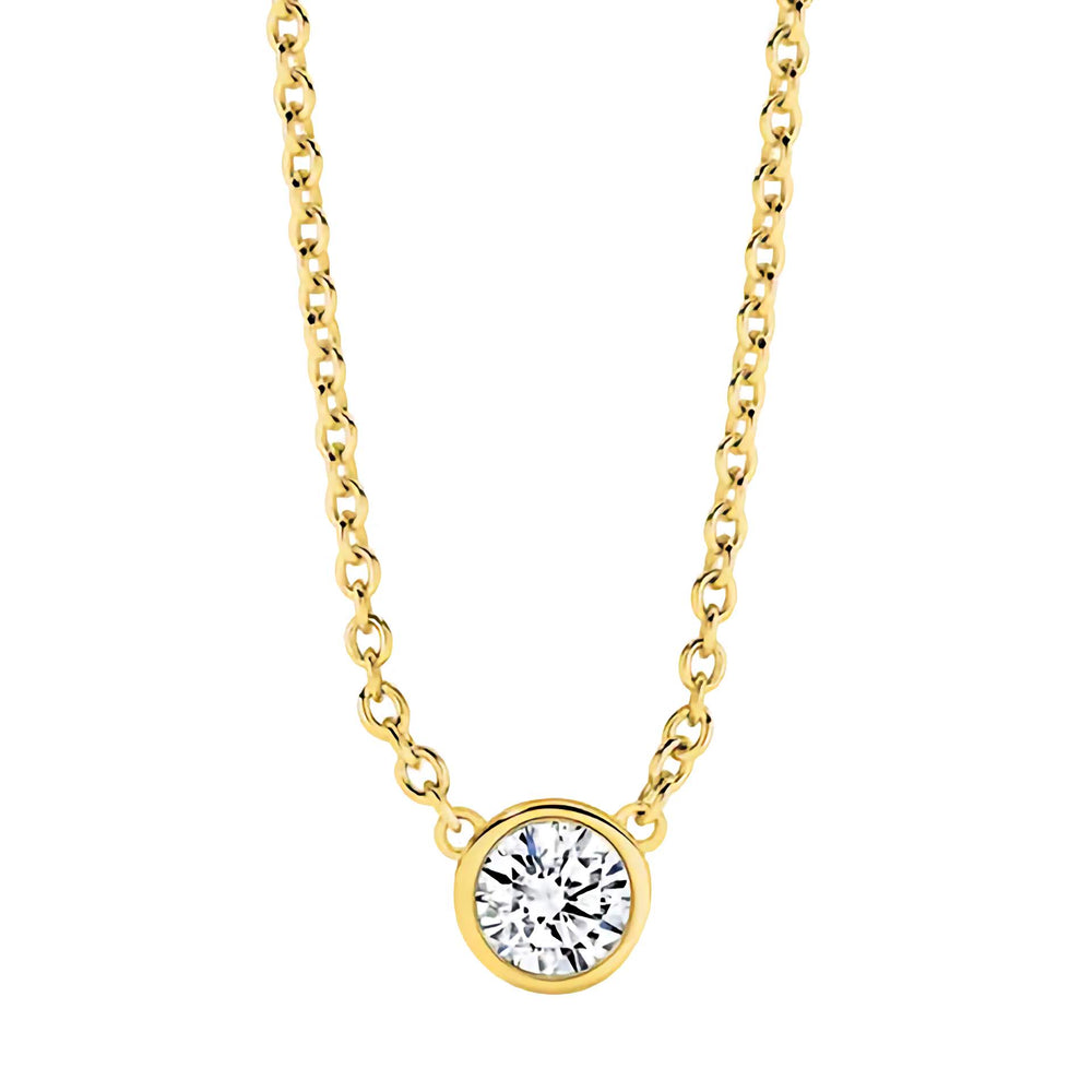 Margot 9ct Yellow Gold Bezel Set Diamond Pendant