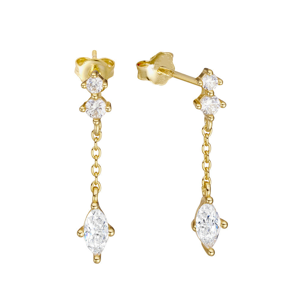 Juno CZ Dangle Stud Earrings