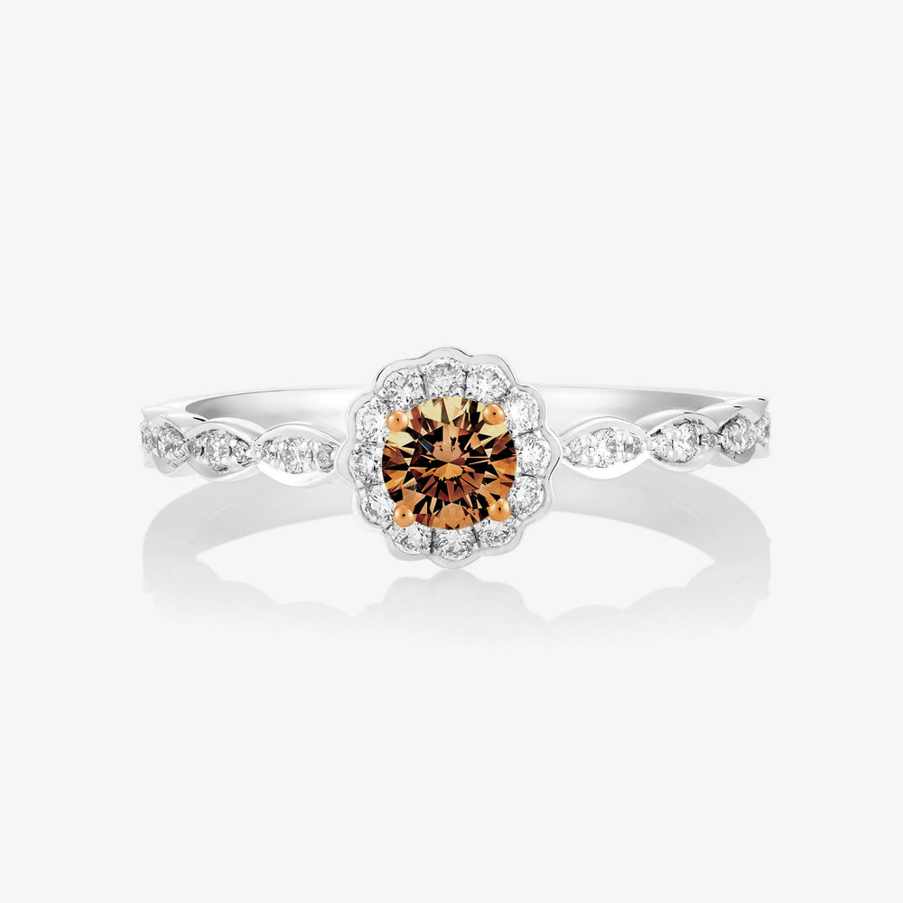 'Kalina' 18ct White Gold 0.53ct Chocolate Diamond Ring