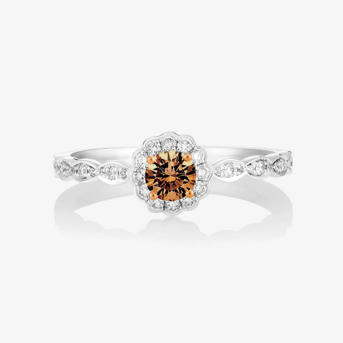 'Kalina' 18ct White Gold 0.53ct Chocolate Diamond Ring
