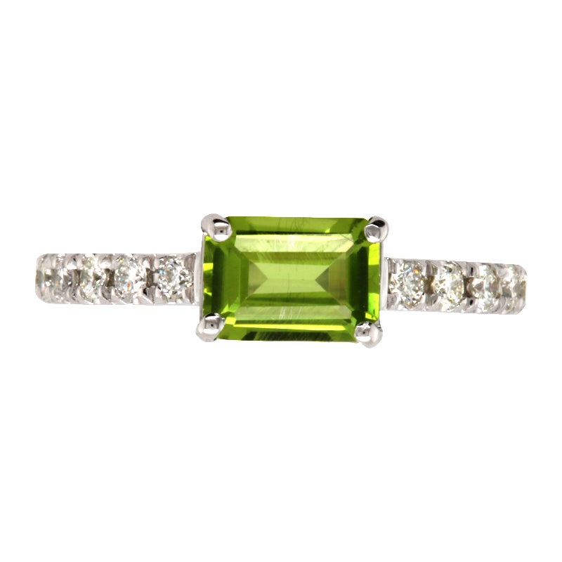 Peridot Emerald & Diamond Ring