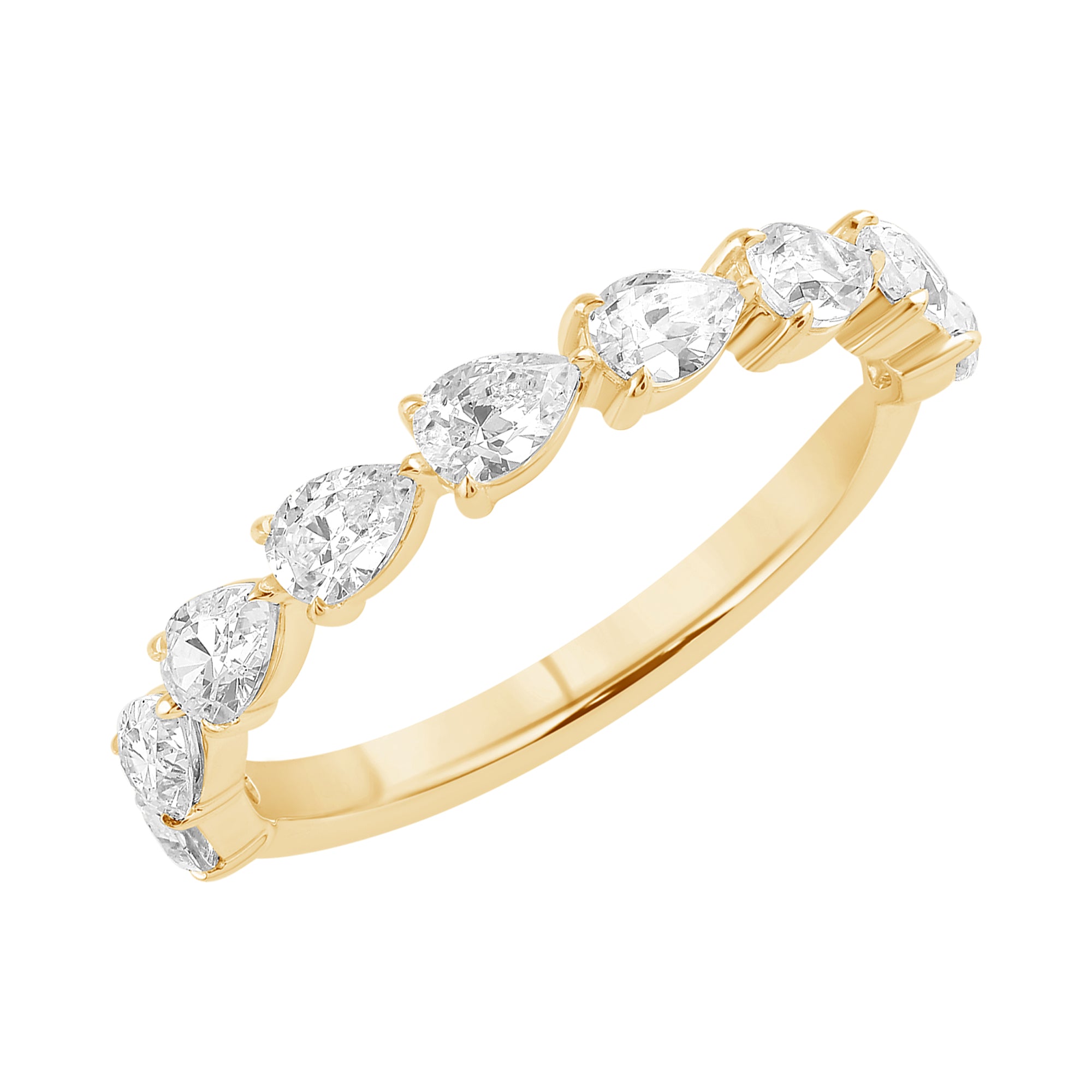 9ct Gold 1.08ct Lab Grown Pear-Cut Diamond Band