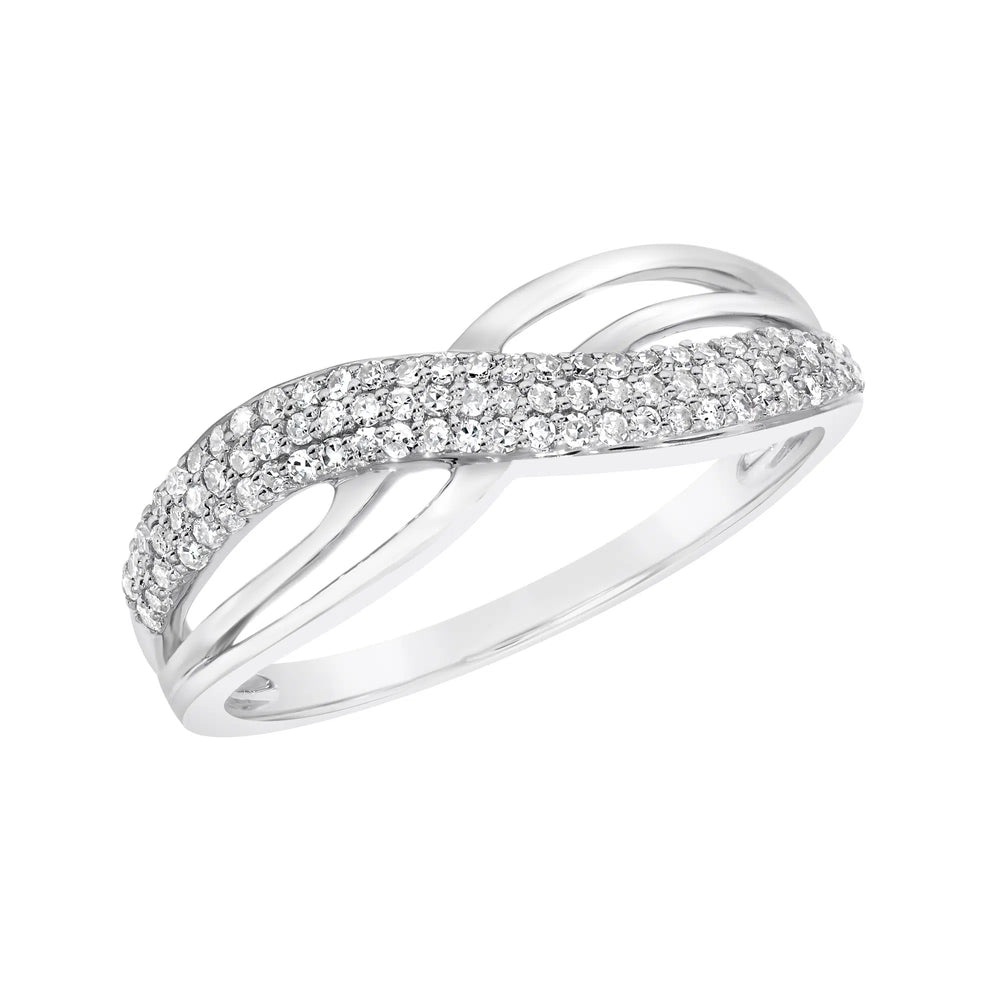Imogen 9ct White Gold 0.25ct Diamond Ribbon Ring