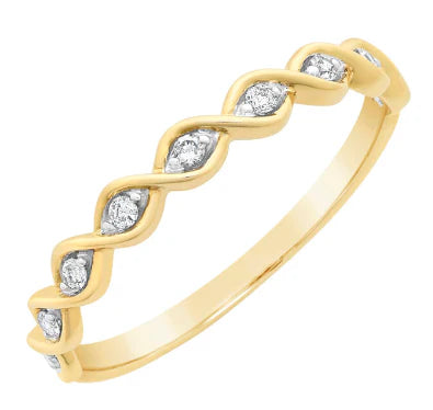 Belinda 9ct Yellow Gold Infinity 0.09ct Diamond Ring