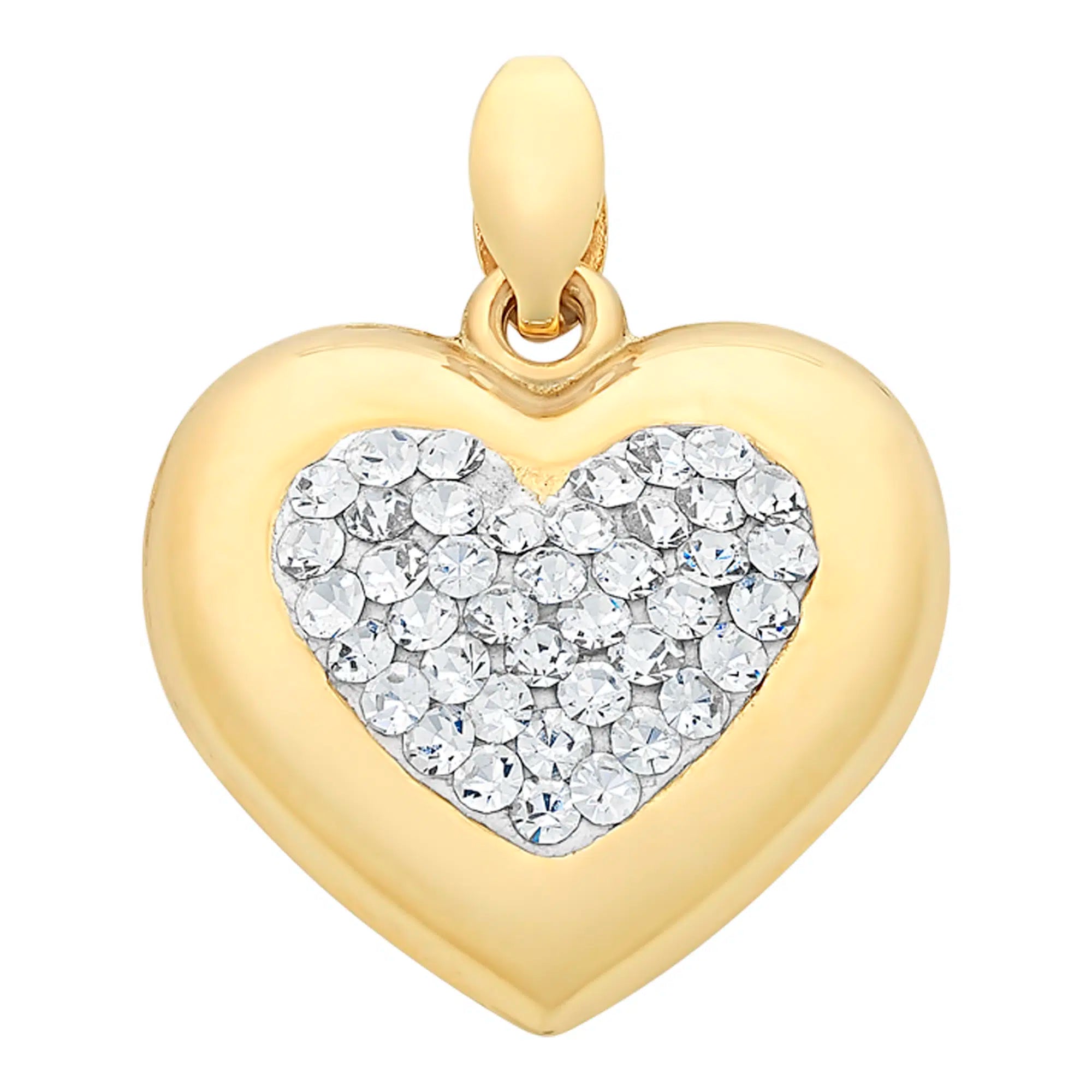 Gold Crystal Heart Pendant