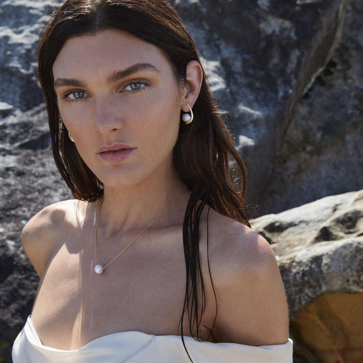 Mariselle Sterling Silver Pearl Earrings