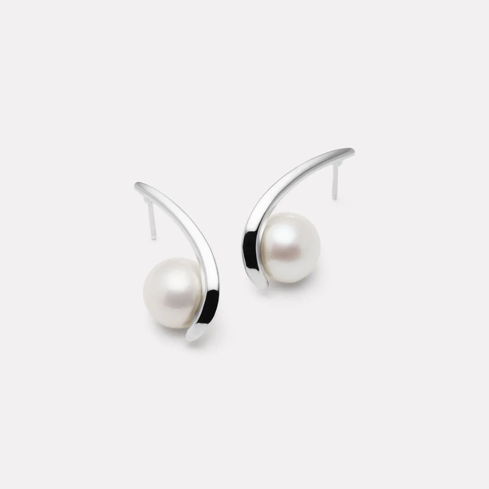 Mariselle Sterling Silver Pearl Earrings