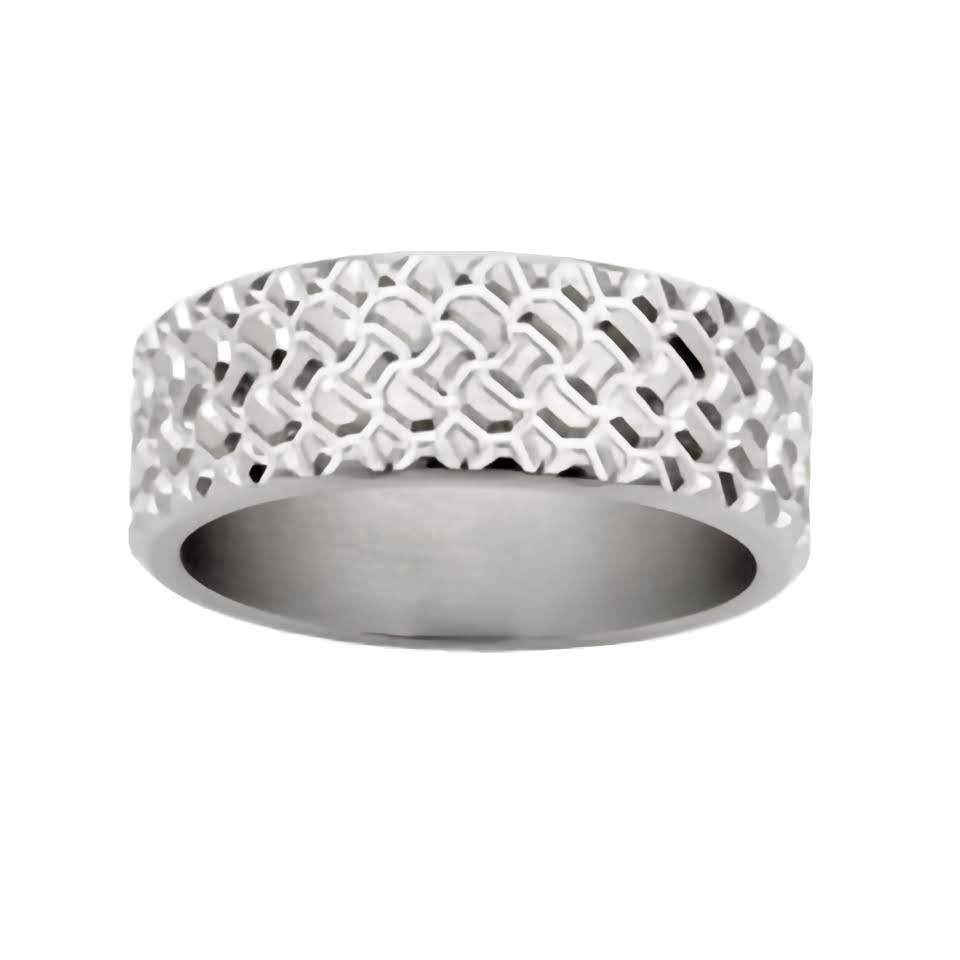 Mens titanium ring pattern