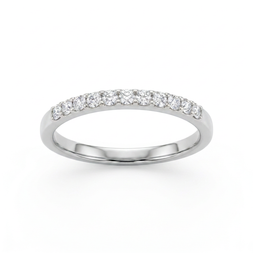 Millie 9ct White Gold 0.15ct Diamond Eternity Ring (Size N)