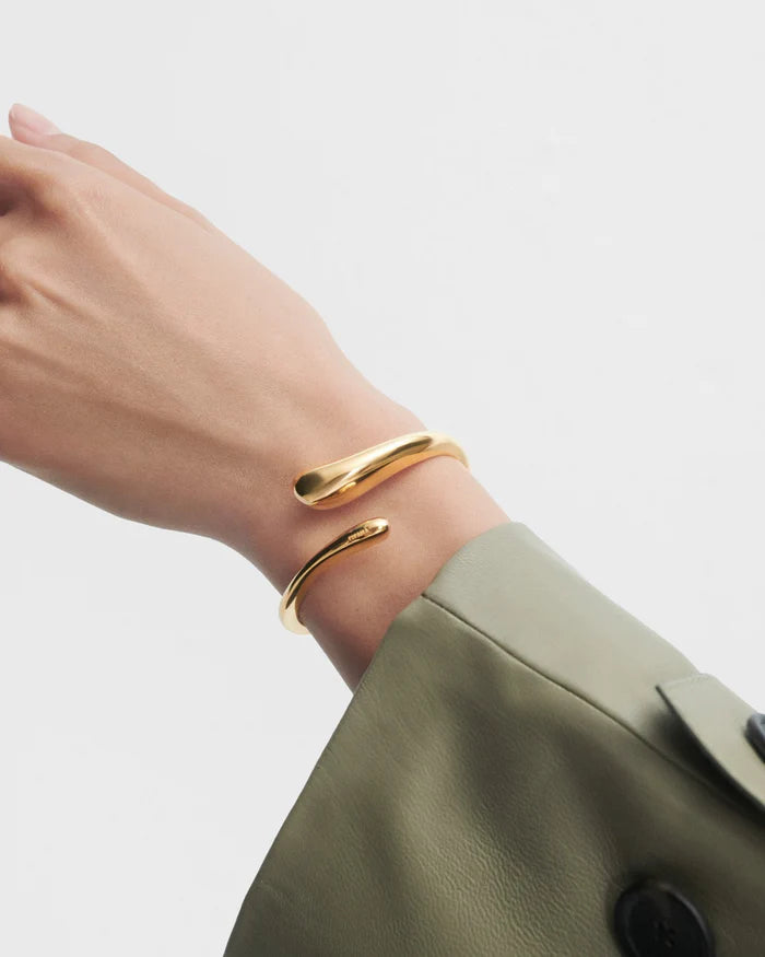 Orbit 18ct Gold Plated Hinged Bangle