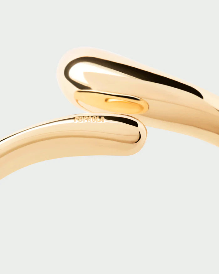 Orbit 18ct Gold Plated Hinged Bangle