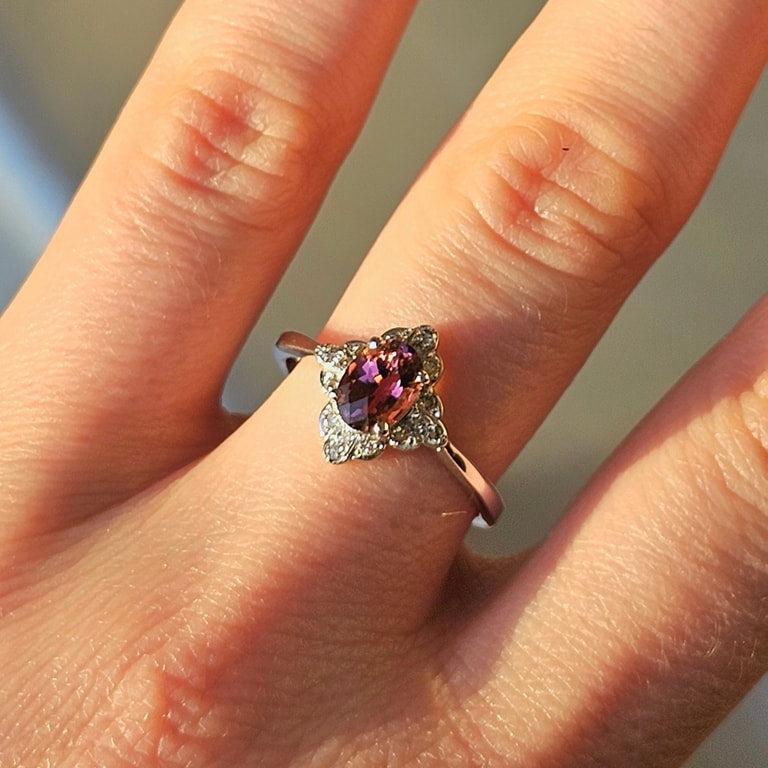 Art Deco Pink Tourmaline Ring