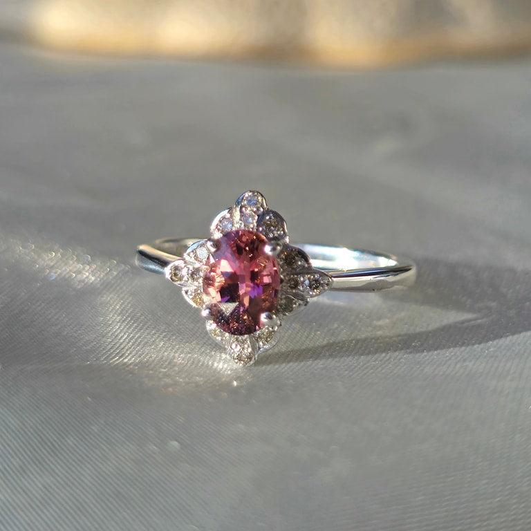 Art Deco Pink Tourmaline Ring