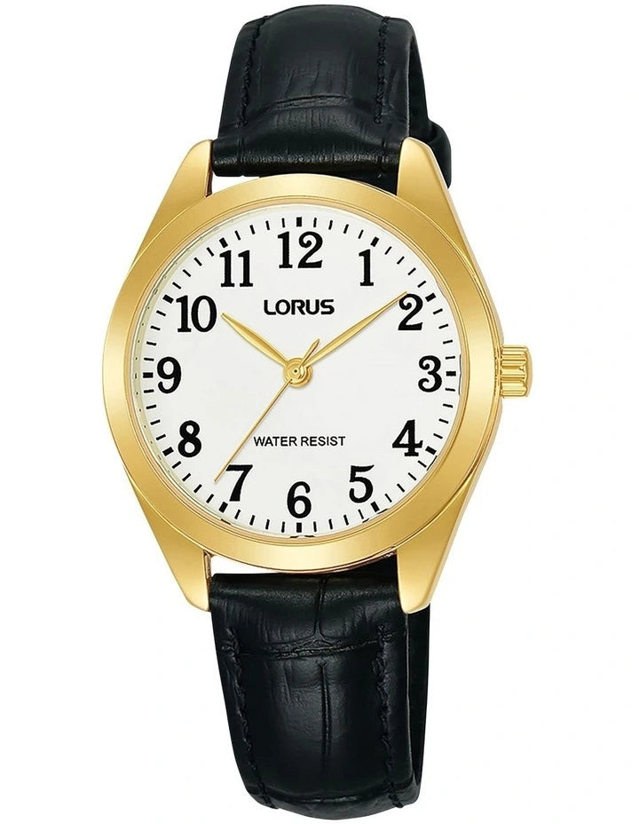 Lorus Classic Gold Ladies Dress Watch Leather Strap