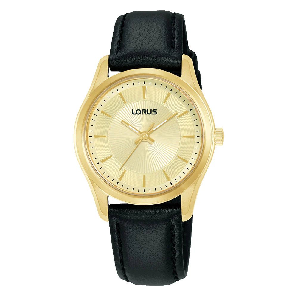 Lorus Classic Gold Ladies Watch Leather Strap