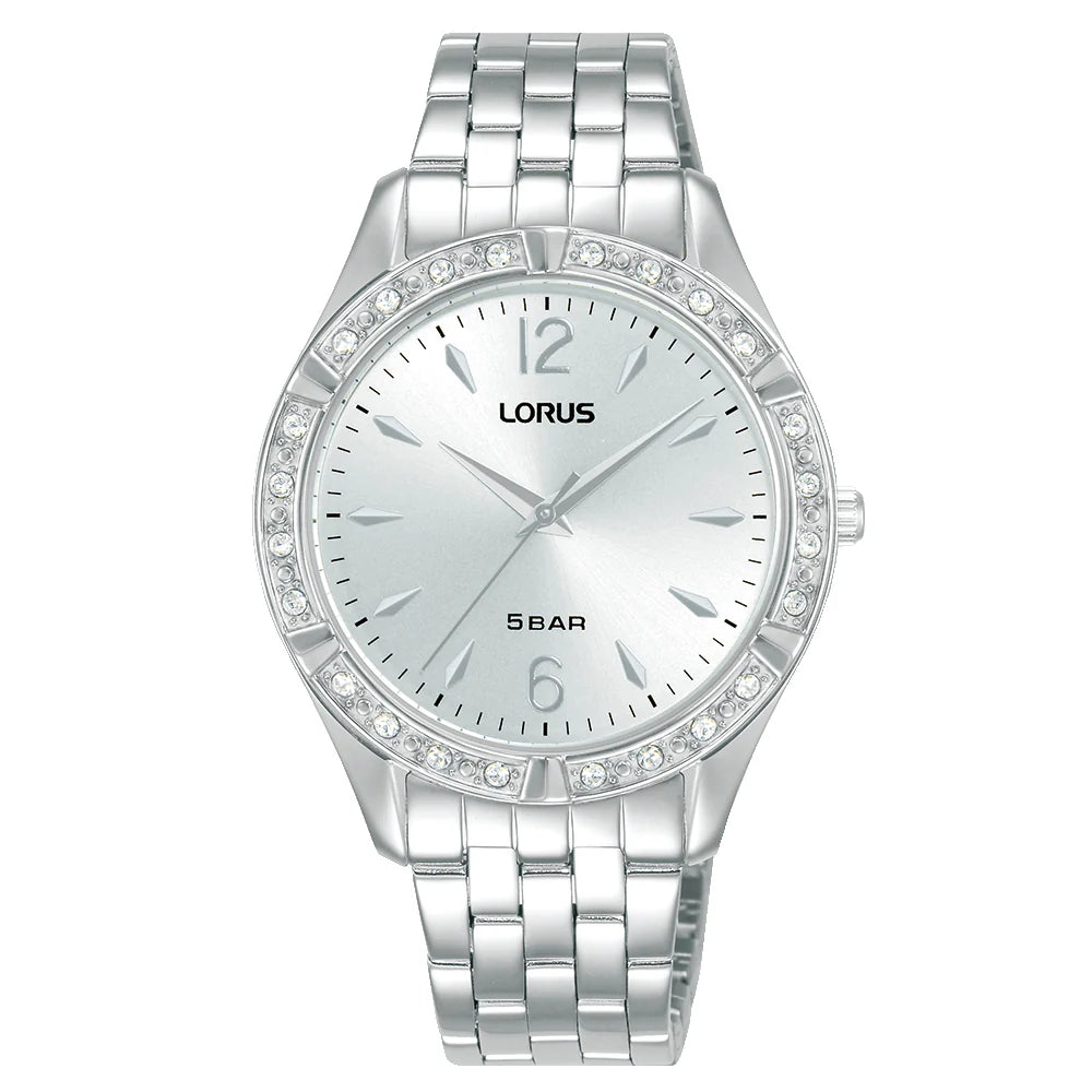 Lorus Ladies Stone Set Crystal Bezel Fashion Dress Watch