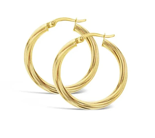 Twist Hoop (Yellow Gold)