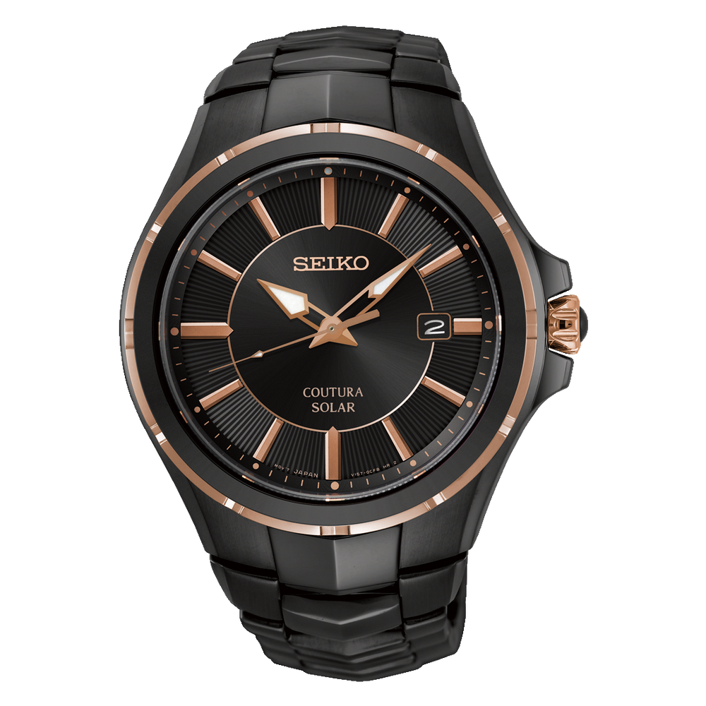 Seiko Coutura Watch (Black & Rose)