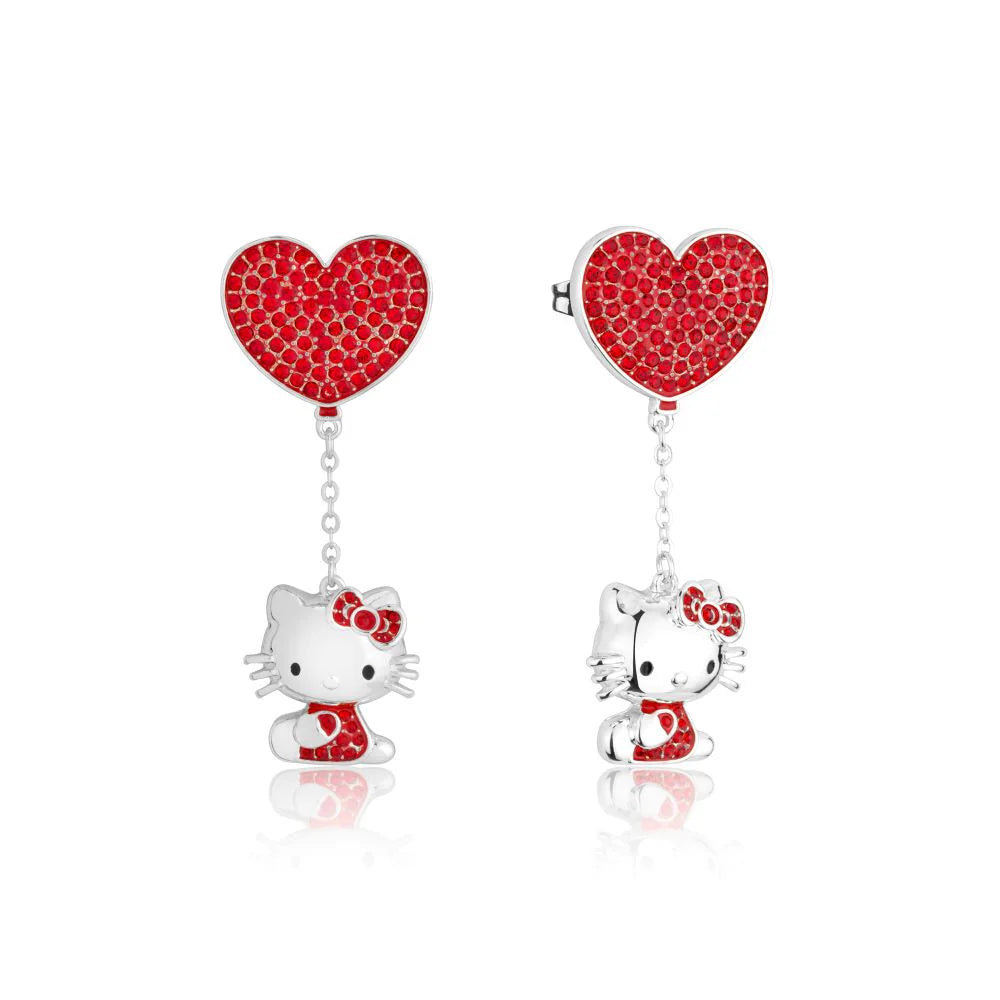 Hello Kitty Crystal Heart Drop Earrings