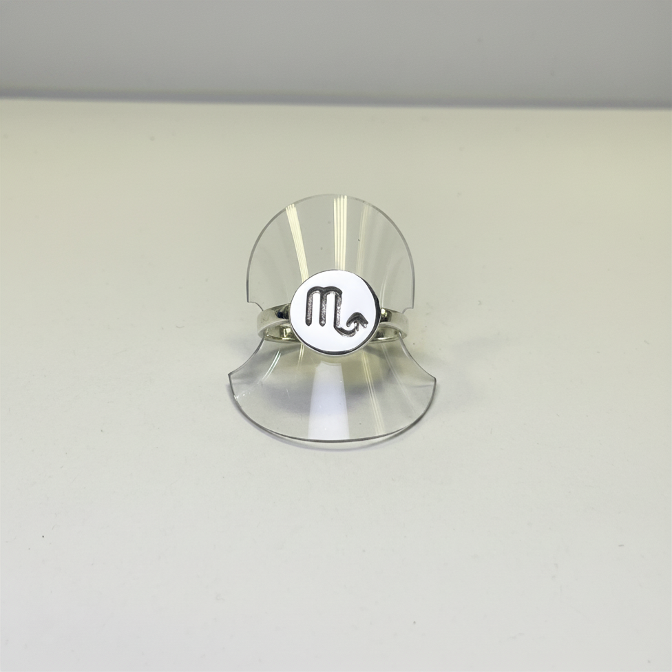 Scorpio Zodiac Sterling Silver Star Sign Ring (Size P)