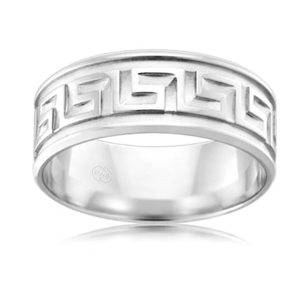 Meander Mens Wedding Ring