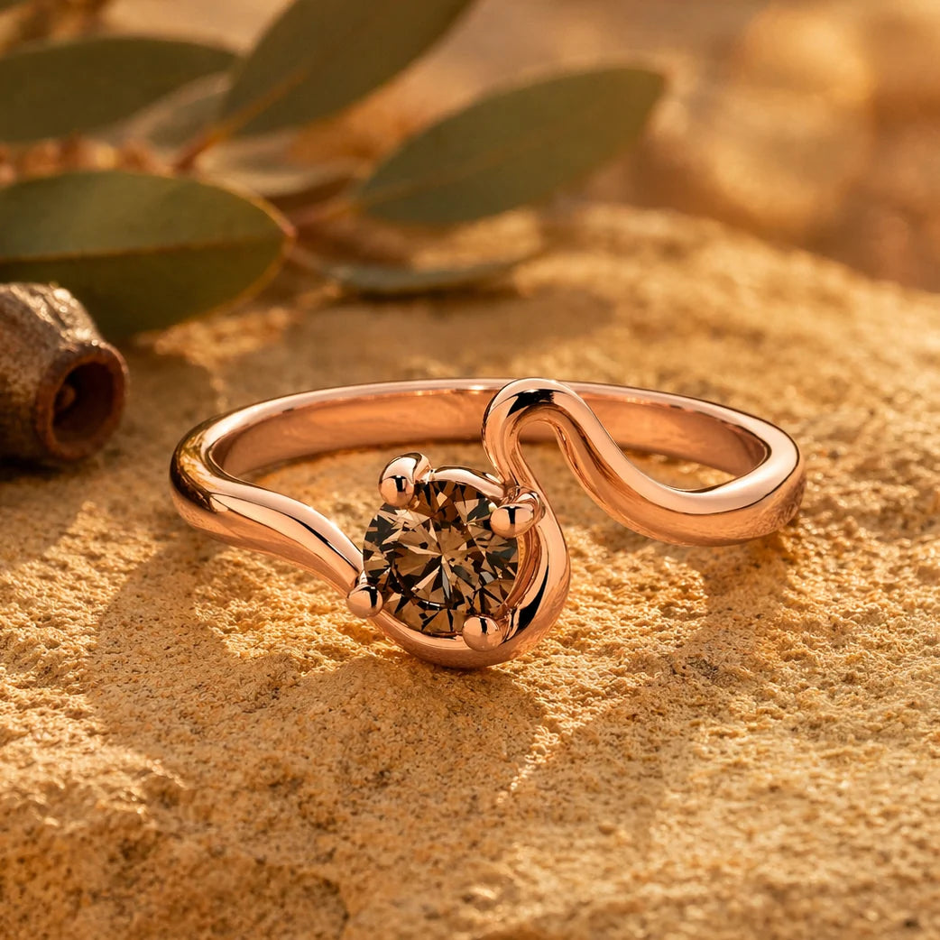 'Seabreeze' 9ct Rose Gold 0.44ct Chocolate Diamond Ring