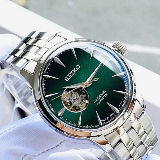 Seiko Presage Cocktail Time Green Dial Open Heart Automatic Watch