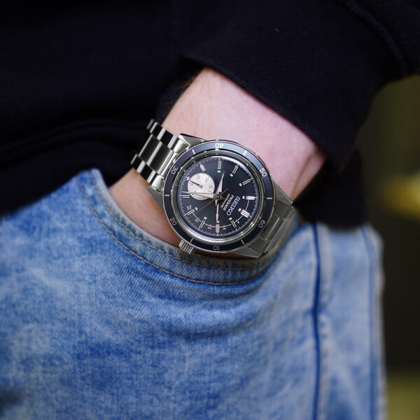 Seiko Presage 60s Style Collection Black Dial Ivory Subdial Automatic Watch