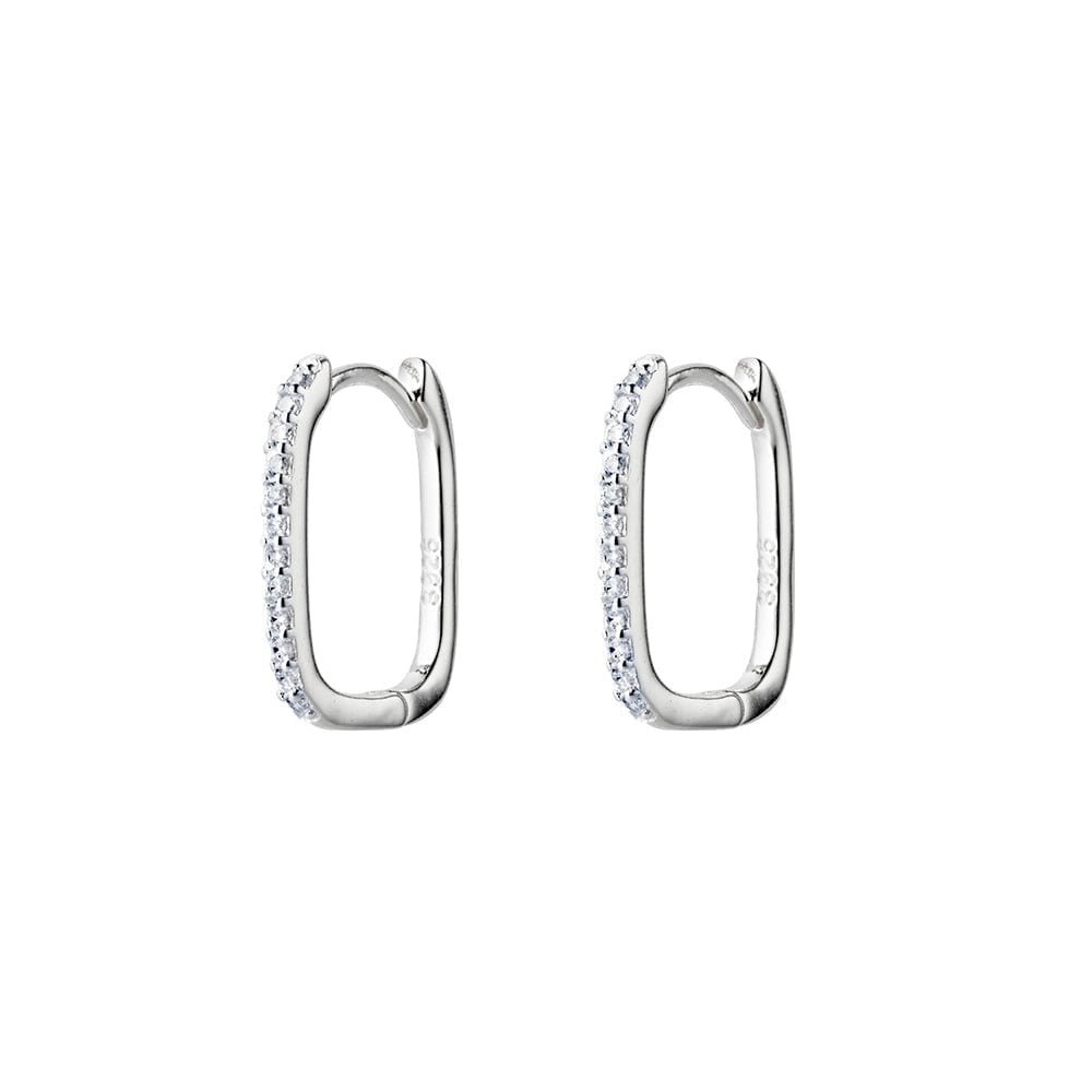 Glimmering Oblong Hoop Earrings