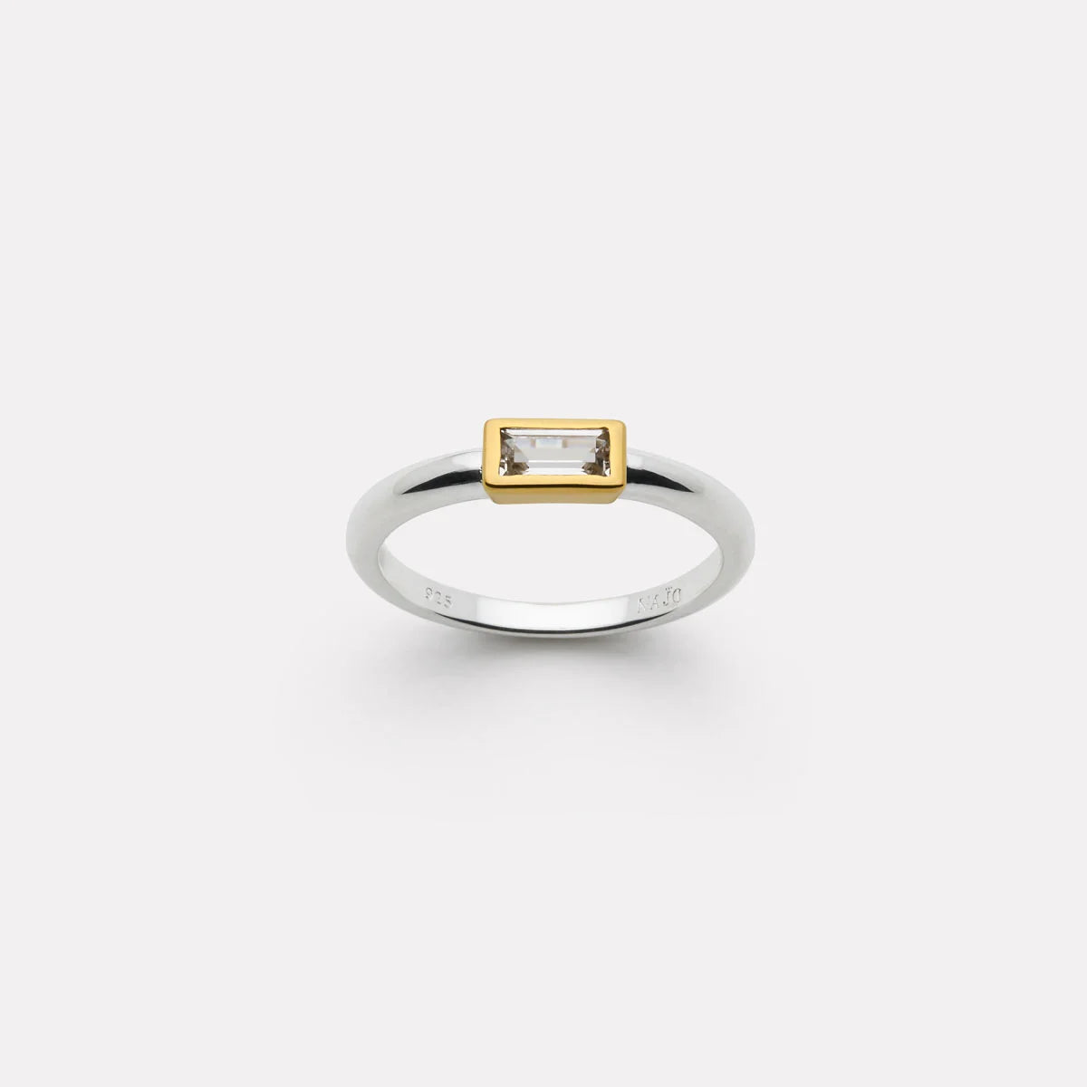 Skye 2-Tone Cubic Zirconia Ring (Silver/Yellow Gold Plating)