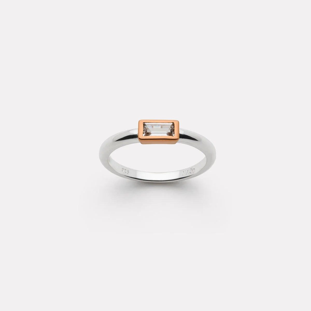 Skye 2-Tone Cubic Zirconia Ring (Silver/Rose Gold Plating)