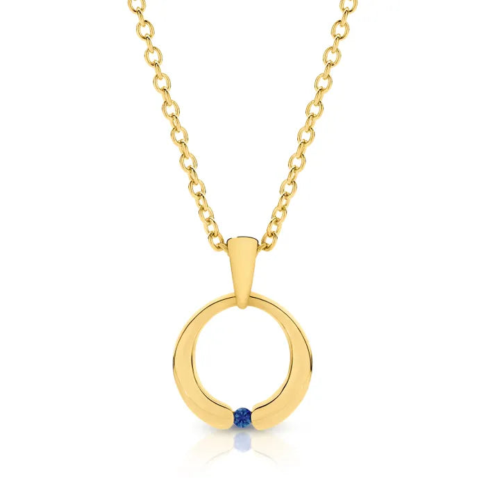Solstice Sapphire 9ct Gold Pendant