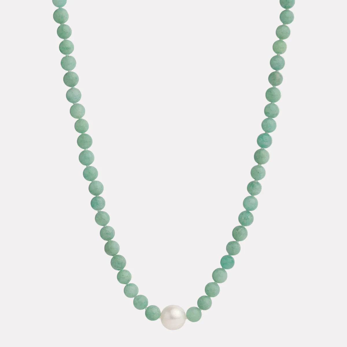 Amazonite & Pearl Beaded Necklace