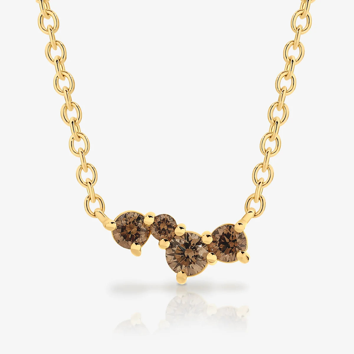 Sunshine Wattle 9ct Yellow Gold Chocolate Diamond Necklace