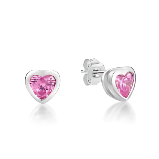 Pink Heart Studs