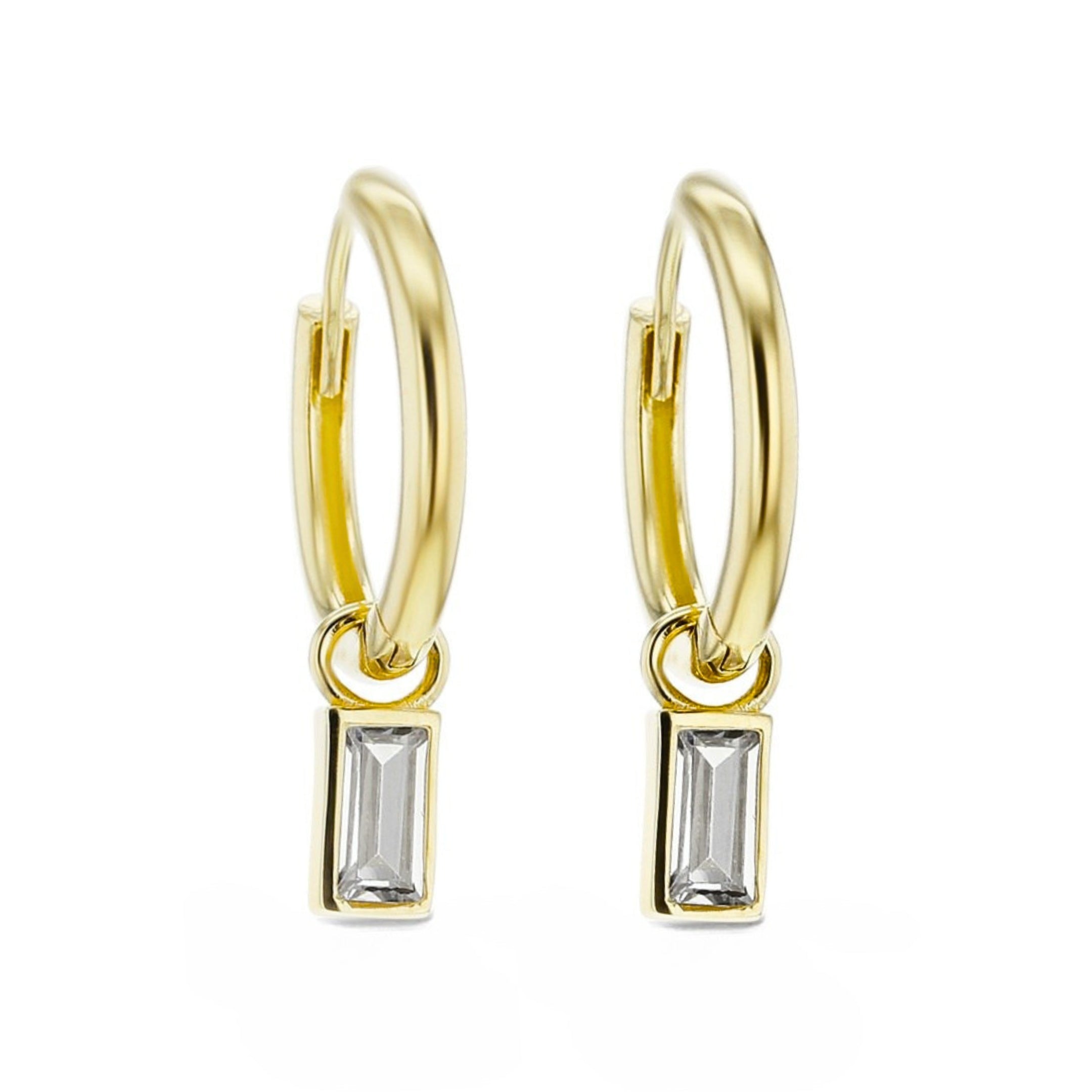 Adriana - Emerald Cubic Zirconia Gold Huggies