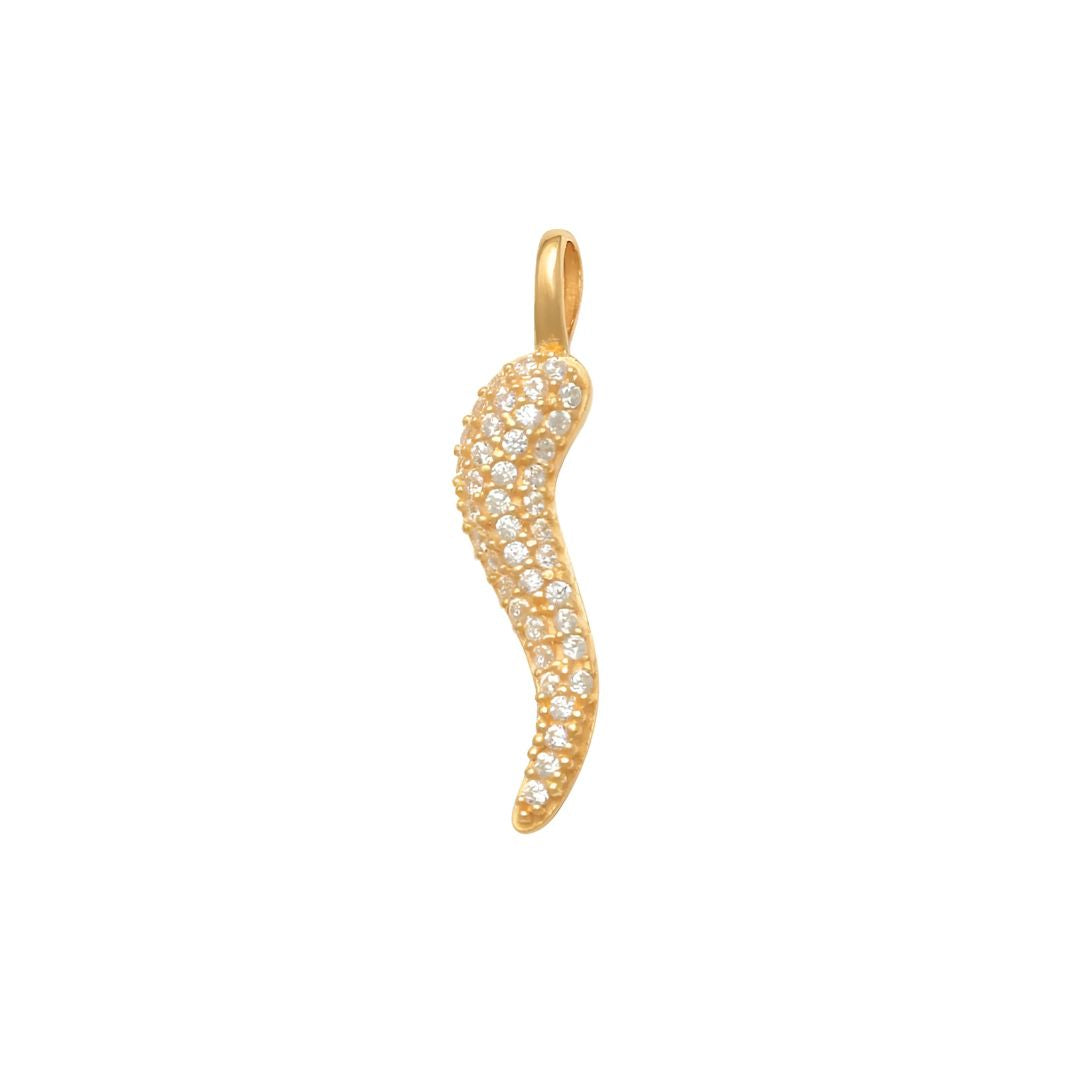 Cubic Zirconia Cornicello Charm Pendant Necklace