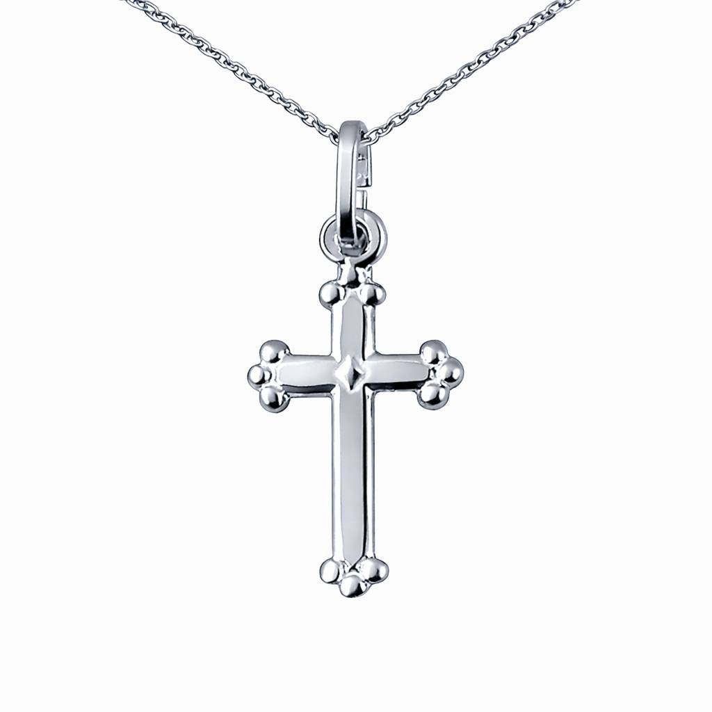 SIlver Gold Ornate Fancy Cross Pendant