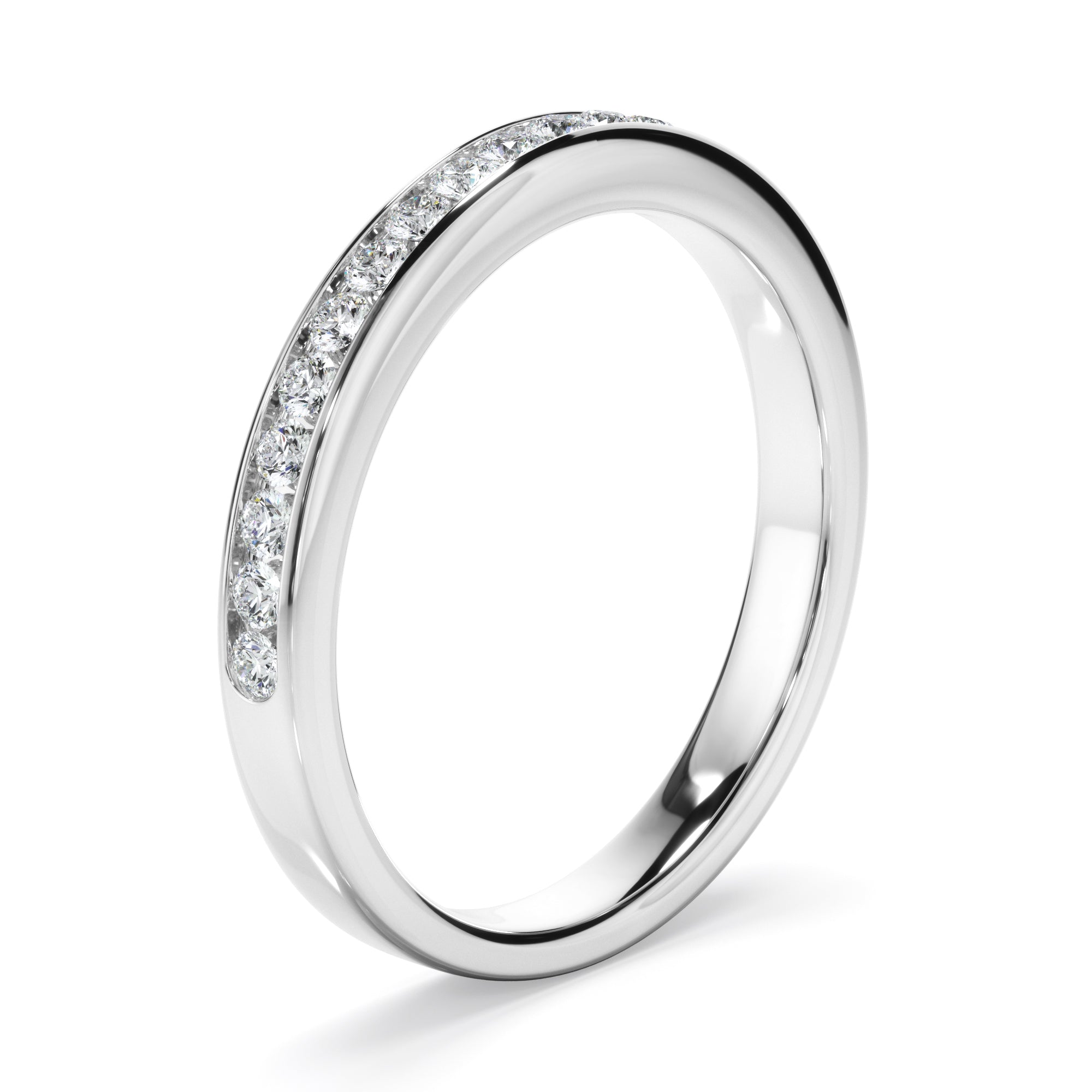 Leda - Diamond Channel Set Wedding Ring